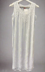 full view of white chikankari summer dress 