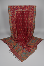 deep maroon kanni silk 3pcs dress. 