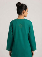 The Aaliyah Peach Chikankari Embroidered Cotton Kurti