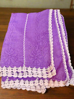 Purple tone to tone Kota doriya chikankari duppata 