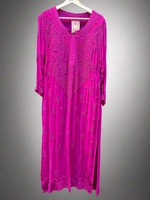 magenta chikankari viscose long kurti