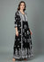 black naira cut gown Chikankari dress with elegant embroidery by famaza couture 