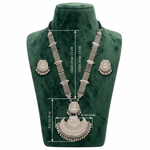 Crescent Empress Oxidised Silver-Tone Necklace & Earring Set