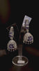Silver American diamond drop jhumka earrings with intricate Bali design