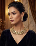 Famaza Couture Rose Gold Jewellery Set – Luxury Crystal Necklace & Earrings for Bridal, Party & Gala Wear (Global Shipping)