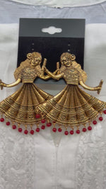 The Radha Dandiya Antique Gold Navratri Statement Earrings