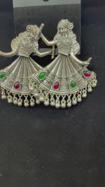 Dancing dolls earrings in German Silver by Famaza Couture 