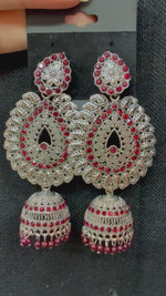 Aalia Oxidised Teardrop Jhumka Earrings
