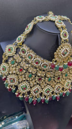 Grand Multicolour Kundan Bridal Choker Set with Maang Tikka – Gold Wedding Jewellery | Famaza Couture UK