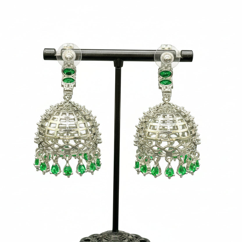 the rear view of the American diamond jhumkey 