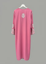 watermelon pink colour chikankari plus size kurti rear view