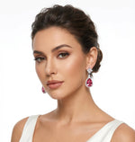 white and hot pink foam stone earrings. 