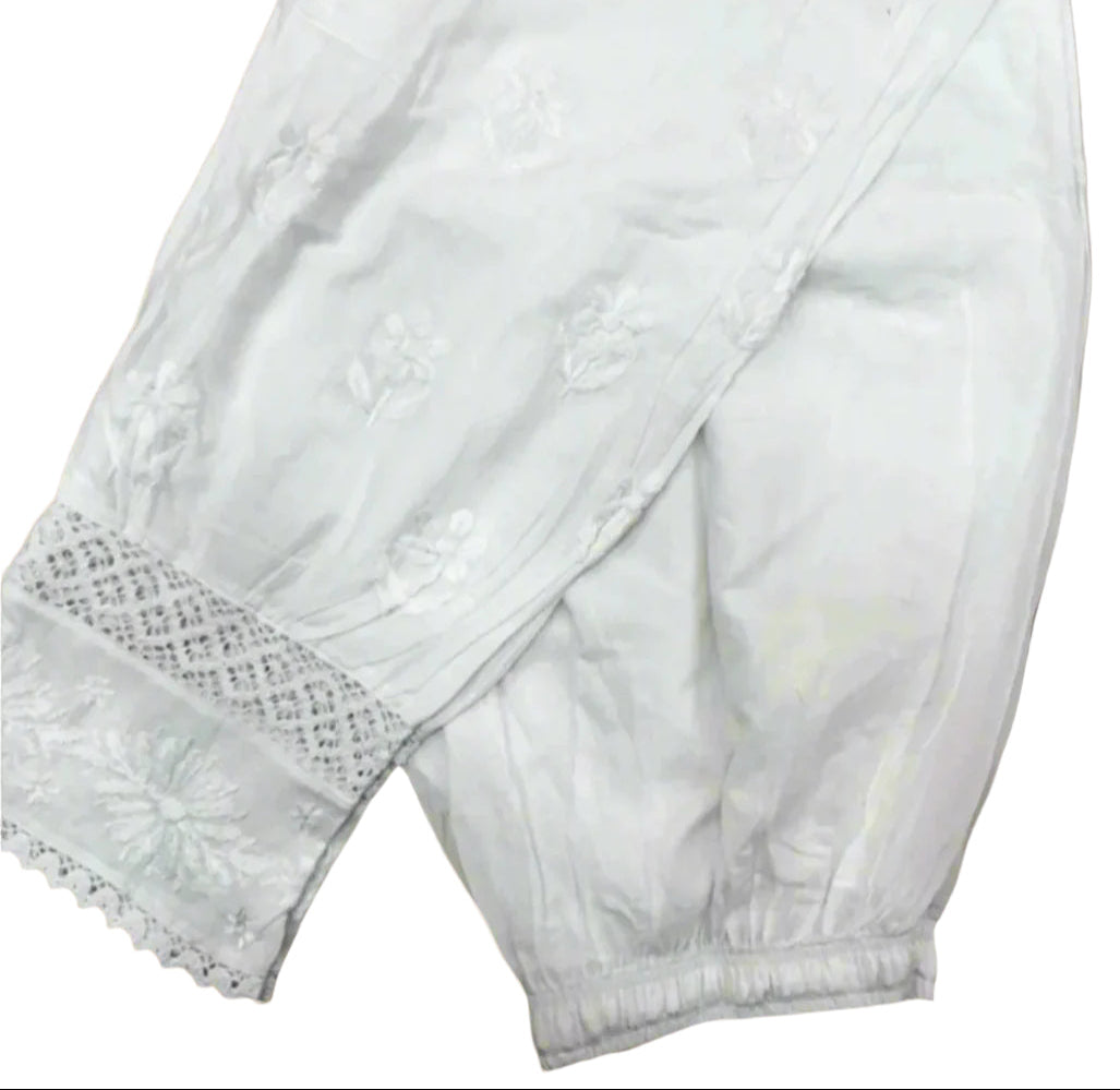 Cotton Ethnic Trousers with Elastic Waist