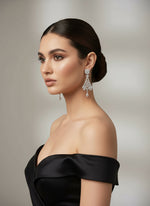 white stones American dimond earrings Elegant diamond statement earrings by famaza couture 