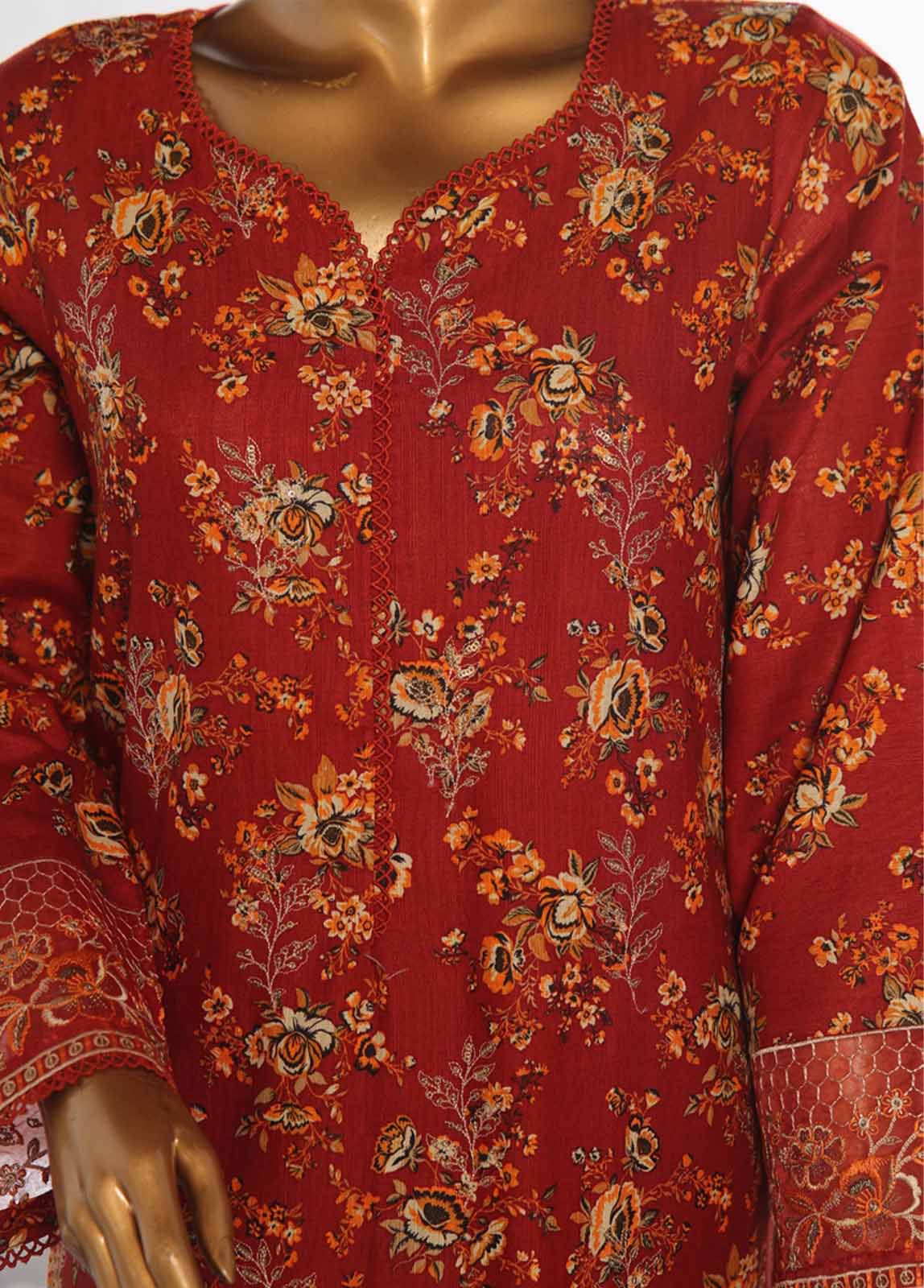 Winter Embroidered Pakistani Dress with Dupatta for Eid