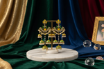 yellow and green Meenakari Jhumka Chandbali Earrings with Pearl Drops – Traditional Indian Bridal & Party Wear Earrings